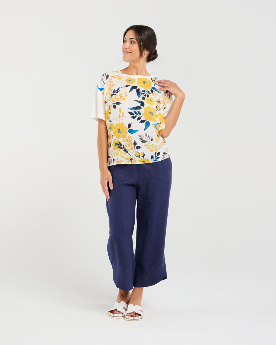 Delphine Print Top | Yellow | Blackstone