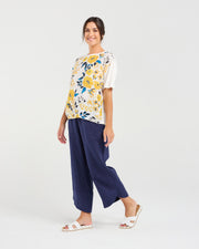 Delphine Print Top | Yellow | Blackstone