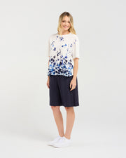 Delanie Print Top | Petals | Blackstone