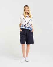 Delanie Print Top | Petals | Blackstone