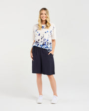 Delanie Print Top | Petals | Blackstone