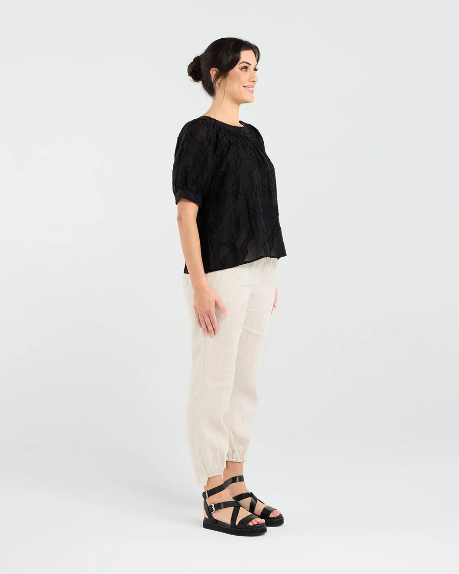 Lisette Yoke Top | Black | Blackstone