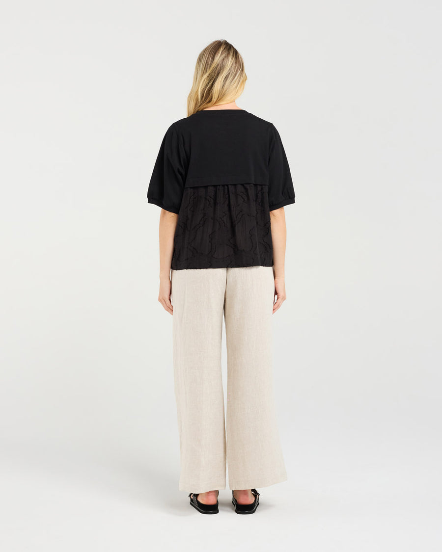 Verona Spliced tee | Black | Blackstone