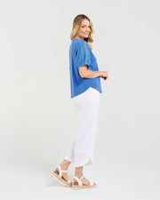 Ariane Broderie Tee | Blue | Blackstone