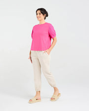 Ariane Broderie Tee | Raspberry | Blackstone