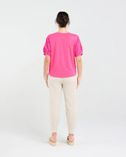 Ariane Broderie Tee | Raspberry | Blackstone