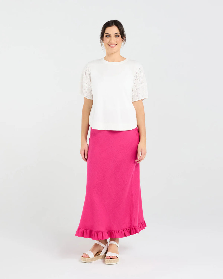 Ariane Broderie Tee | White | Blackstone