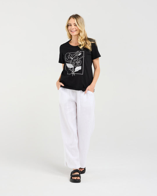 Adeline Bouquet Tee | Black | Blackstone