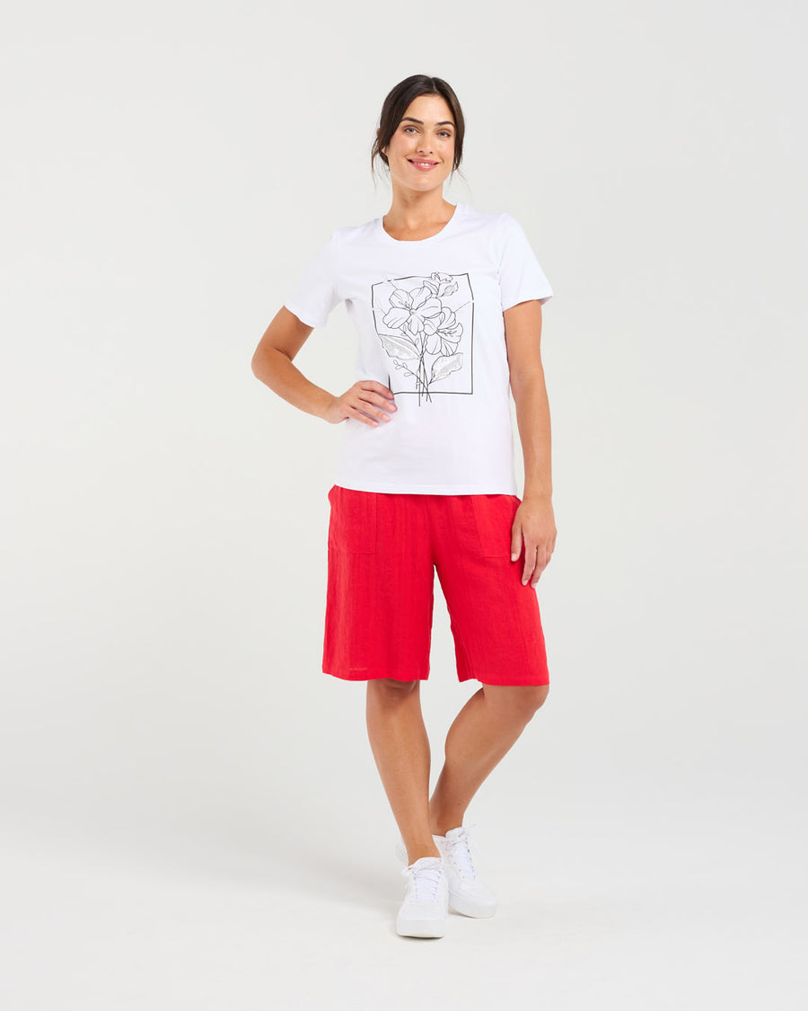 Adeline Bouquet Tee | White | Blackstone