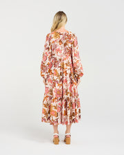 Liana Tiered V-neck Dress | Pink | Blackstone