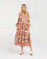 Liana Tiered V-neck Dress | Pink | Blackstone