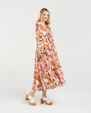 Liana Tiered V-neck Dress | Pink | Blackstone