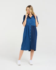 Elise Patchwork Denim Dress | Blackstone
