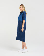 Elise Patchwork Denim Dress | Blackstone