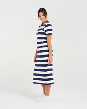 Emily Striped T-shirt Dress | Navy | Blackstone