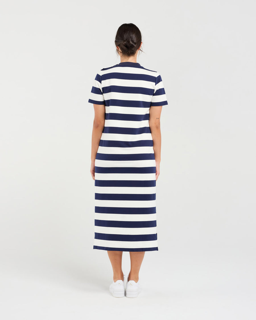 Emily Striped T-shirt Dress | Navy | Blackstone