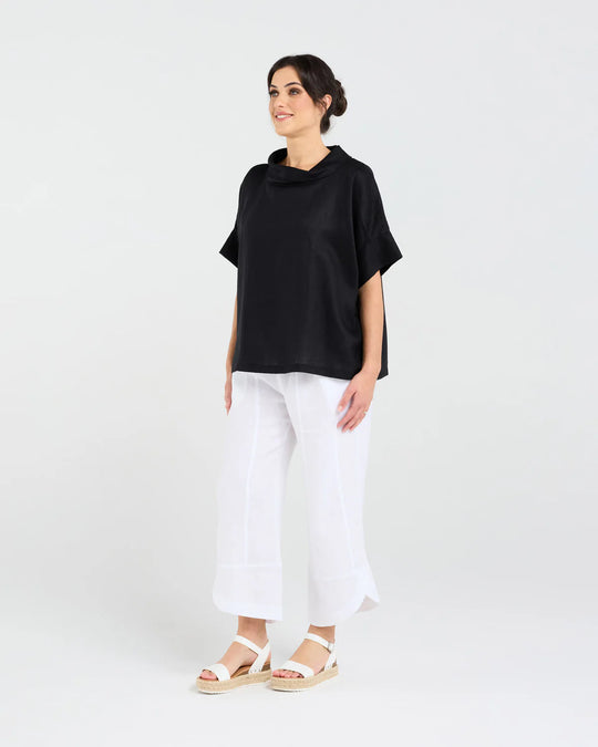 Claire Roll Neck Top | Black | Blackstone