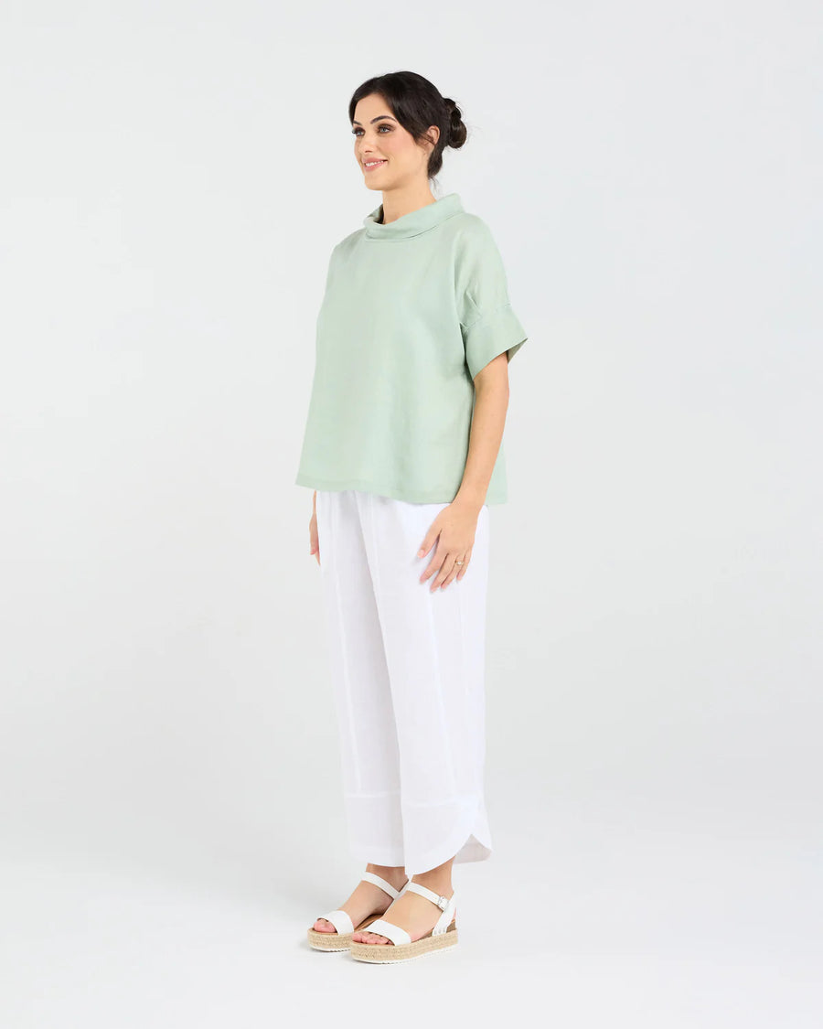 Claire Roll Neck Top | Mint | Blackstone