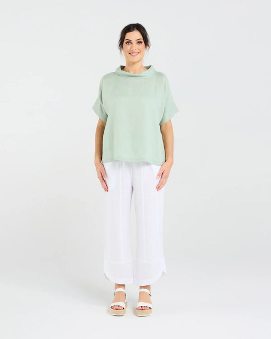 Claire Roll Neck Top | Mint | Blackstone