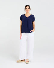 Leonne V-neck Shell Top | Blackstone