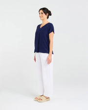 Leonne V-neck Shell Top | Blackstone