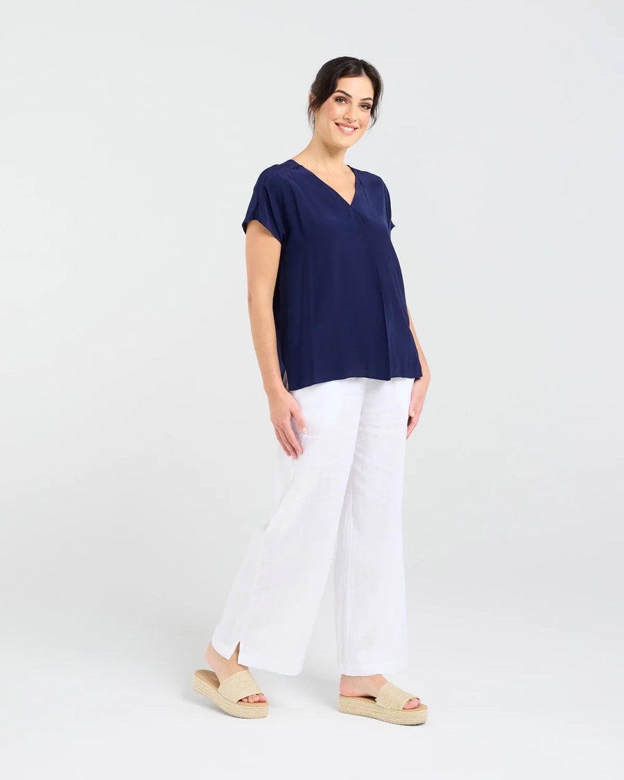 Leonne V-neck Shell Top | Blackstone