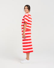 Remy Boxy Tee | Red/Pink Stripe | Blackstone