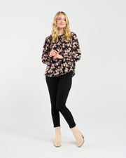 Ali Shirred Top | Black Multi | Blackstone