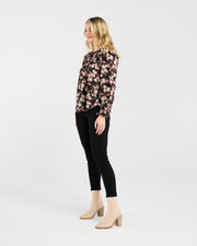 Ali Shirred Top | Black Multi | Blackstone