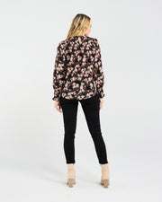 Ali Shirred Top | Black Multi | Blackstone