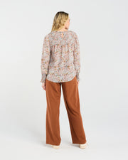Ali Shirred Top | Dove Multi | Blackstone