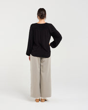Laura Luxe Tie Top | Black | Blackstone