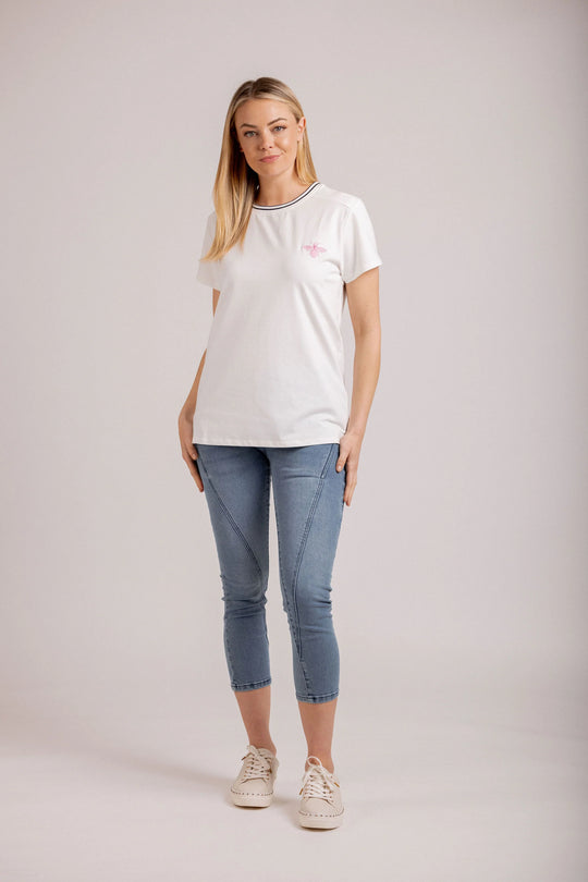 Bee Tee | Moss | White