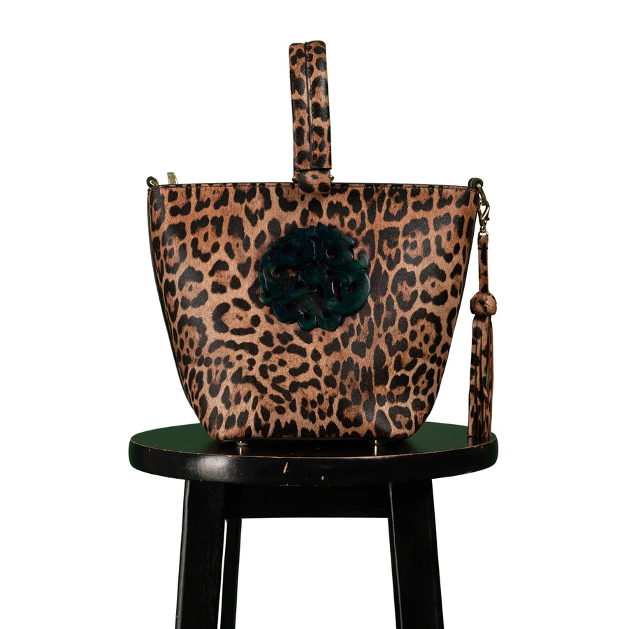 Noora Crossbody | Leopard/Jade | Desti Saint