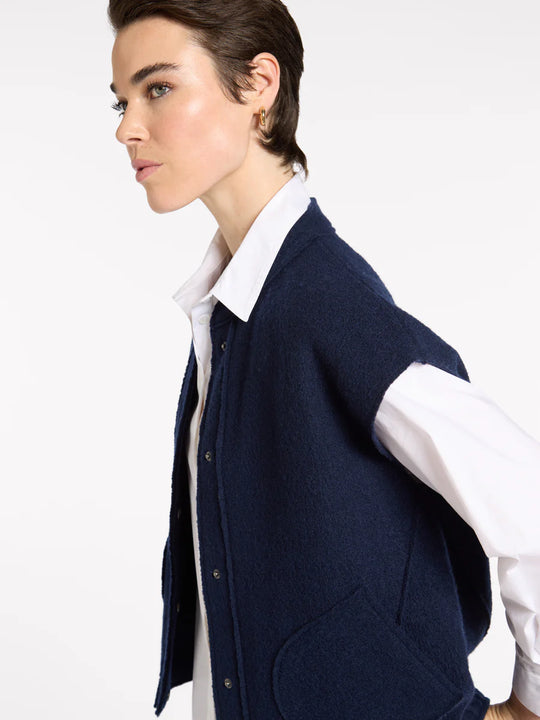 Boxy Boiled Wool Vest | Marco Polo