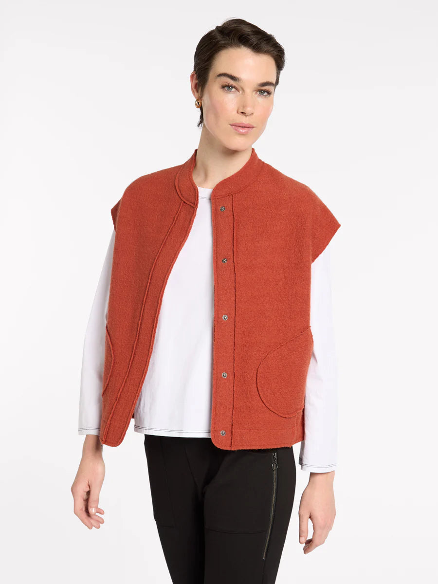 Boxy Boiled Wool Vest | Marco Polo
