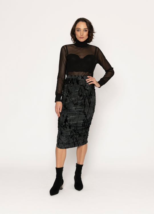 Audrey Skirt | Glitch Print | Blacklist