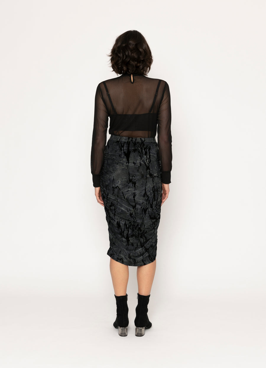 Audrey Skirt | Glitch Print | Blacklist