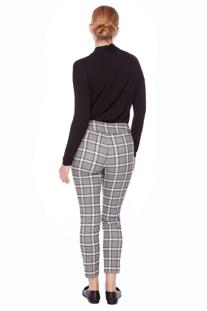 Metallic Plaid Techno Ankle Pant | Metallic | UP!