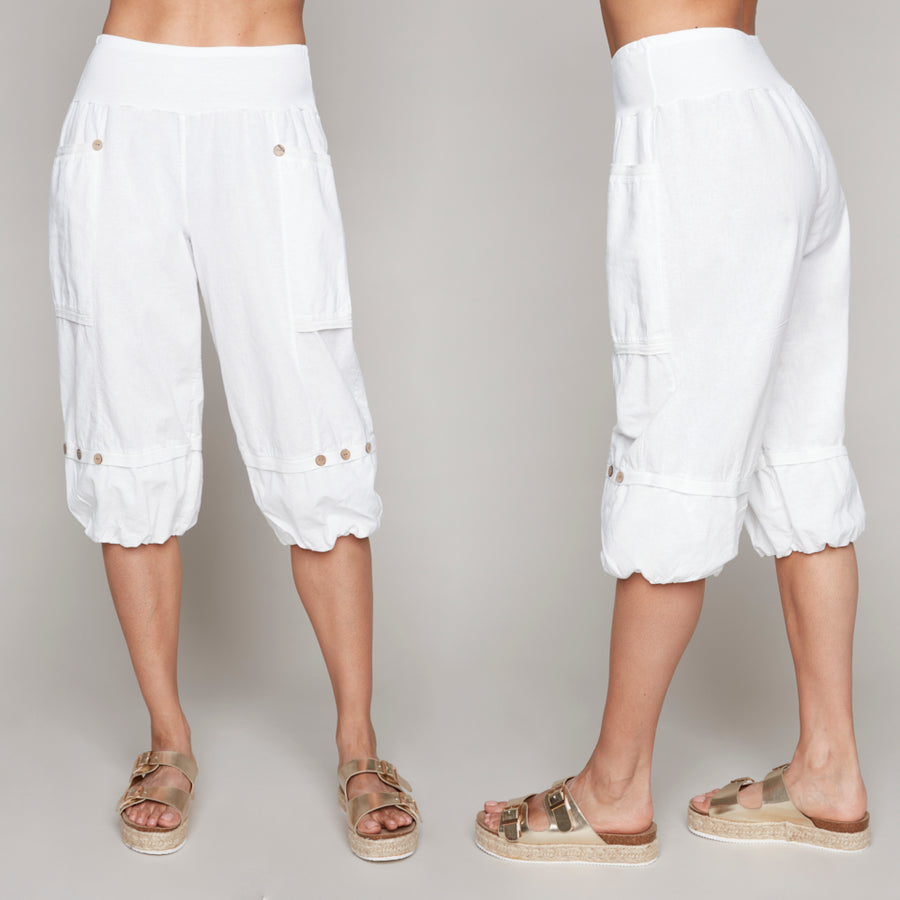 7818 Woven Capri | White | Carre Noir