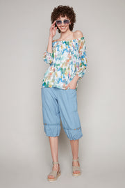 7836 Woven Top | Carre Noir