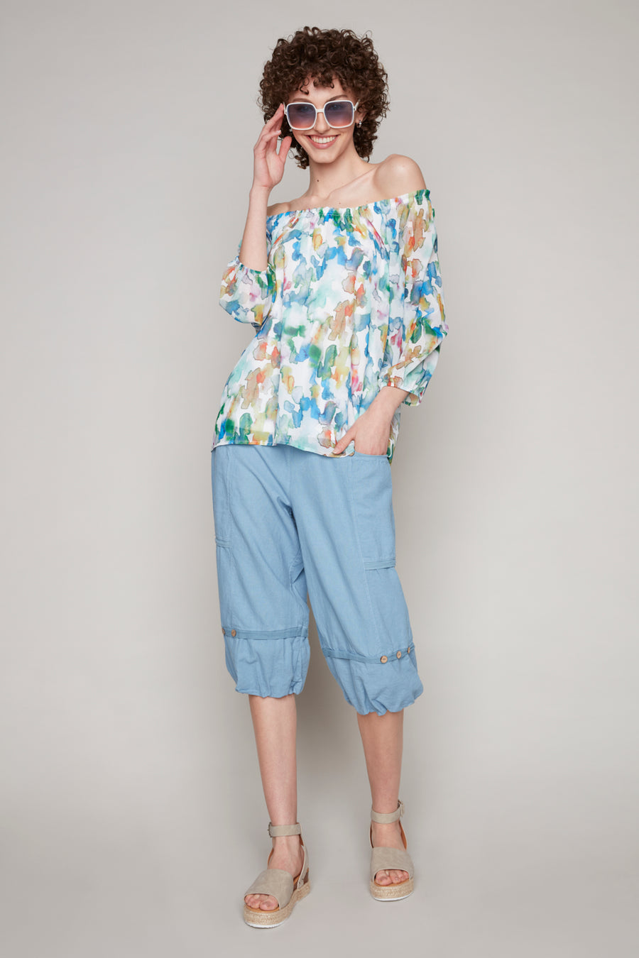 7836 Woven Top | Carre Noir