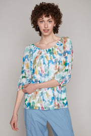 7836 Woven Top | Carre Noir