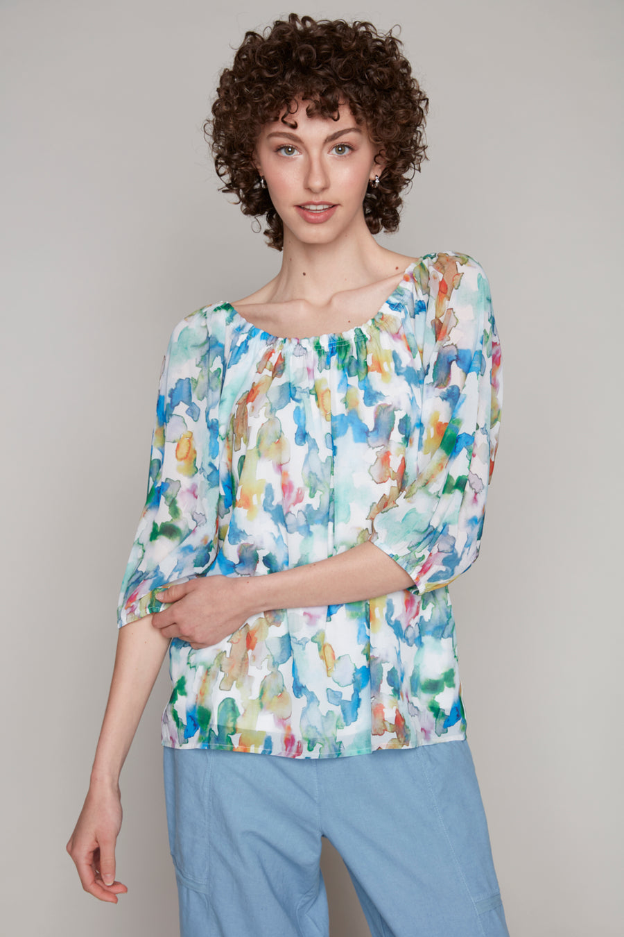 7836 Woven Top | Carre Noir