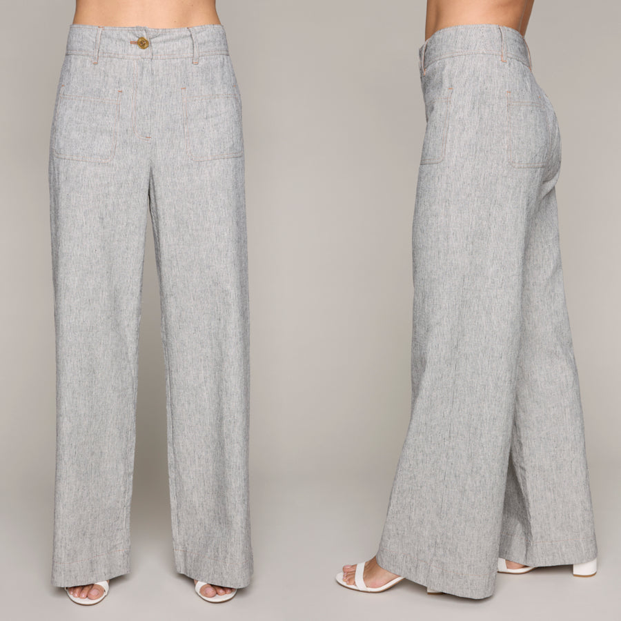 7941 Linen look Pant | Carre Noir