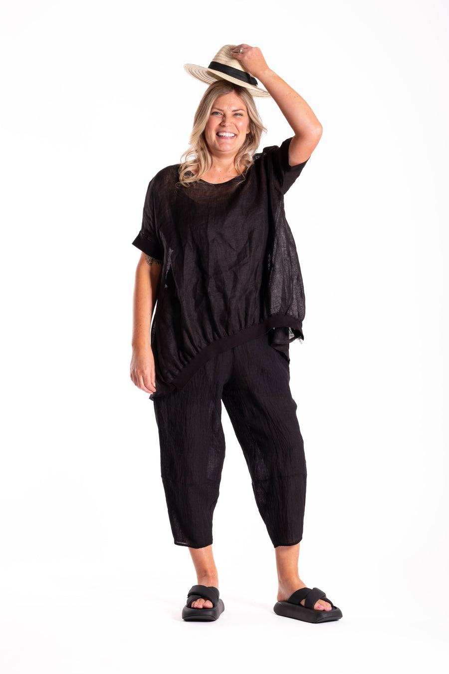 Leese Top | Black Linen | Deeanne Hobbs