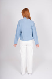 Cable Raglan Pullover | Sky Blue | Bridge & Lord