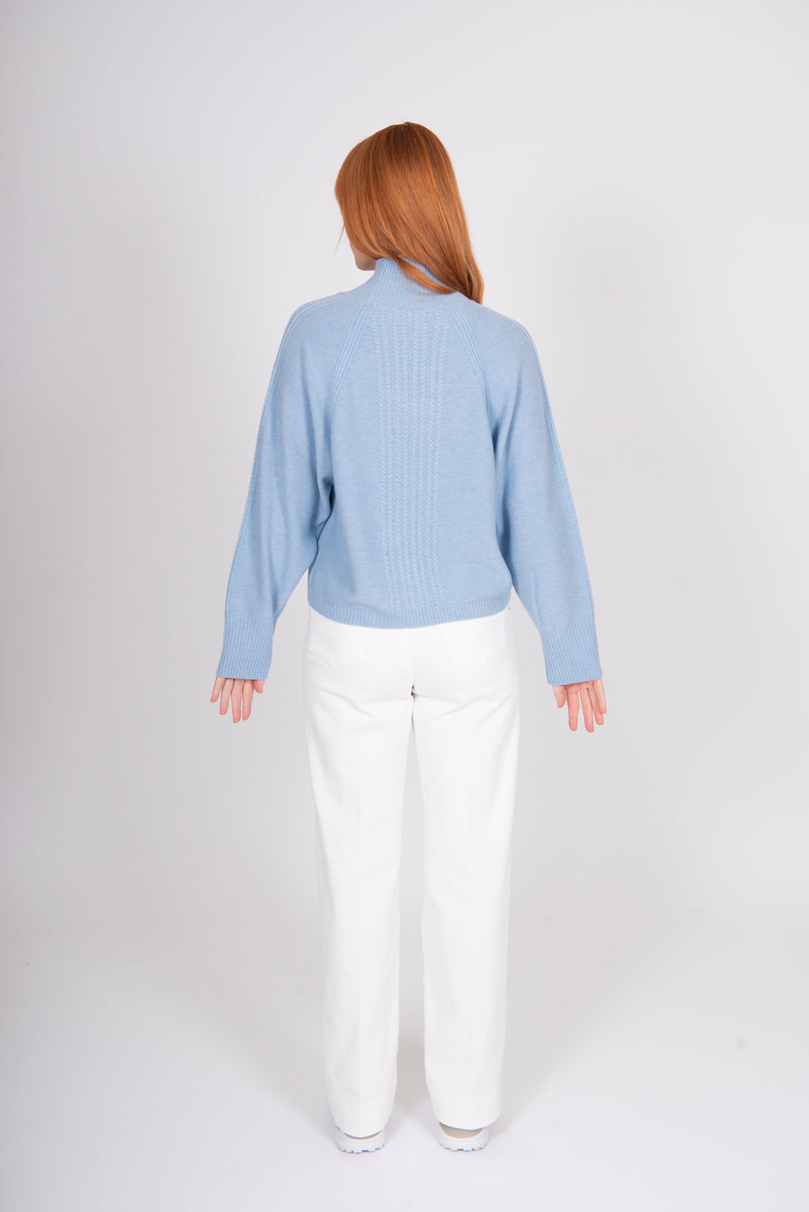 Cable Raglan Pullover | Sky Blue | Bridge & Lord