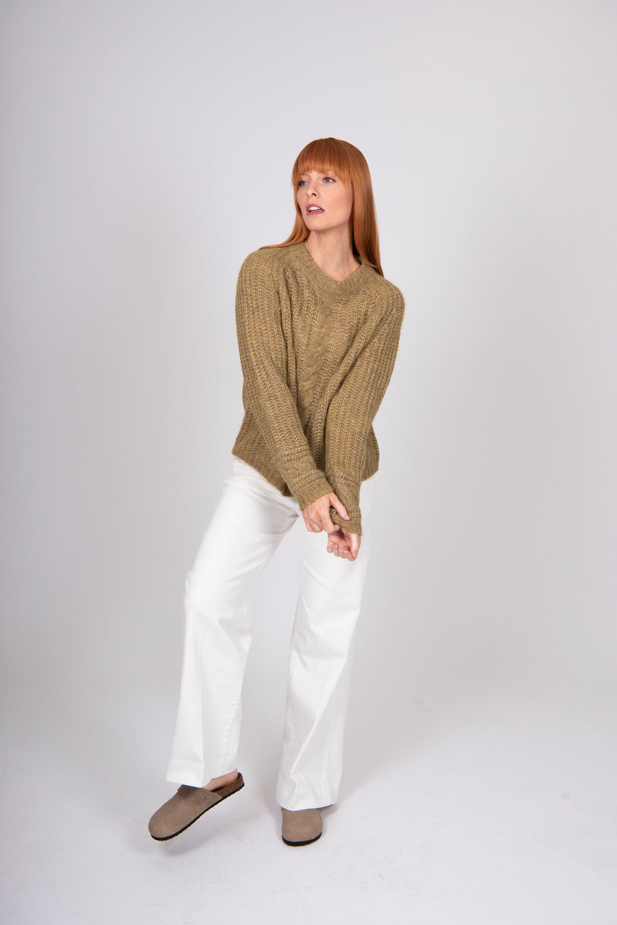 Alpaca Cable Pullover | Lichen | Bridge & Lord