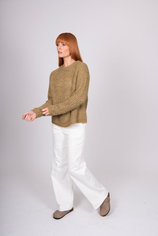 Alpaca Cable Pullover | Lichen | Bridge & Lord